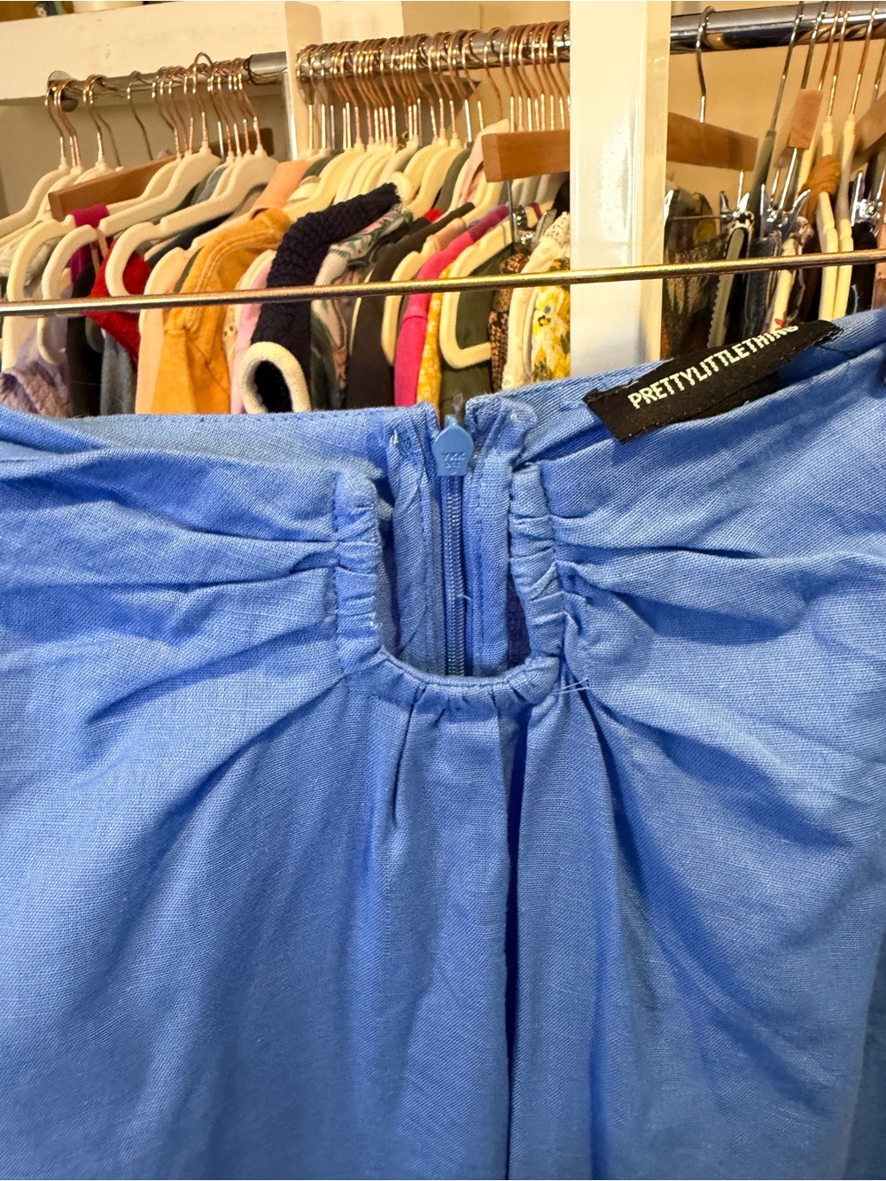 PrettyLittleThing Blue Bandeau Top & Maxi Skirt Set - Picture 8 of 9